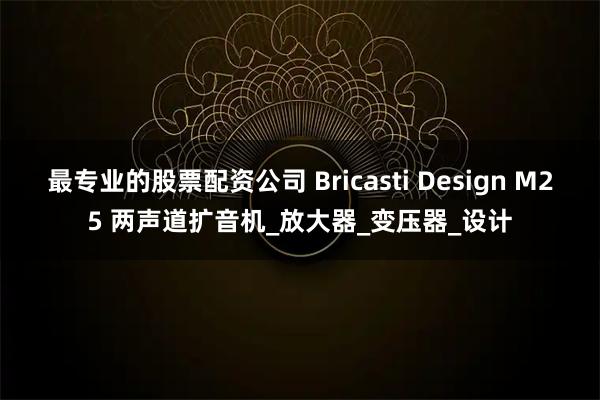 最专业的股票配资公司 Bricasti Design M25 两声道扩音机_放大器_变压器_设计